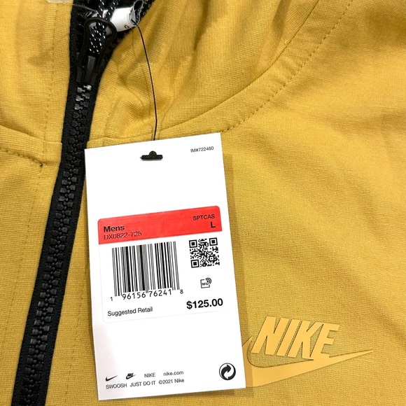 Nike Tech Essentials Zip Sport Hoodie Athletic Jacket Gold Beige Mens Large New - Picture 6 of 10